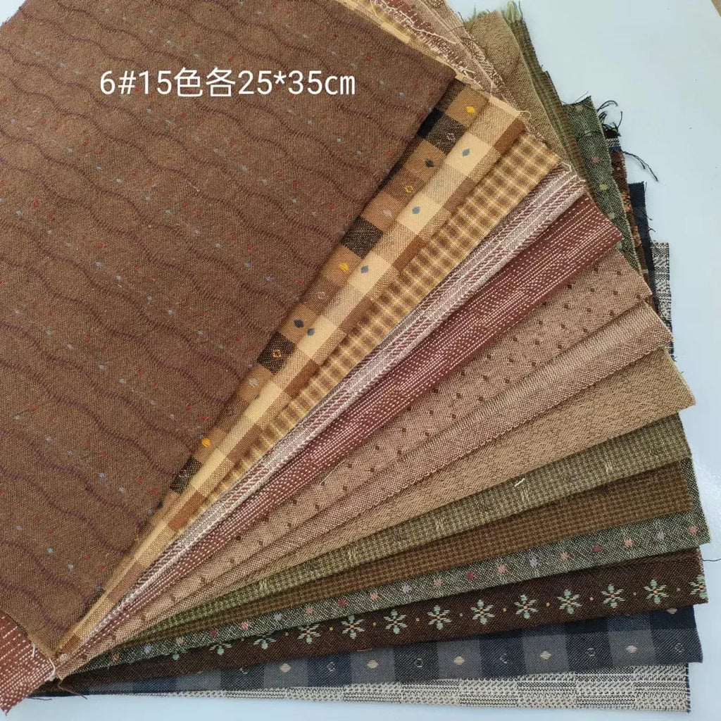 Japanese Yarn-Dyed Sewing Fabric Craft Patchwork Quilting Material Accessories Applique Handmade Sewing Doll Cloth Bundle