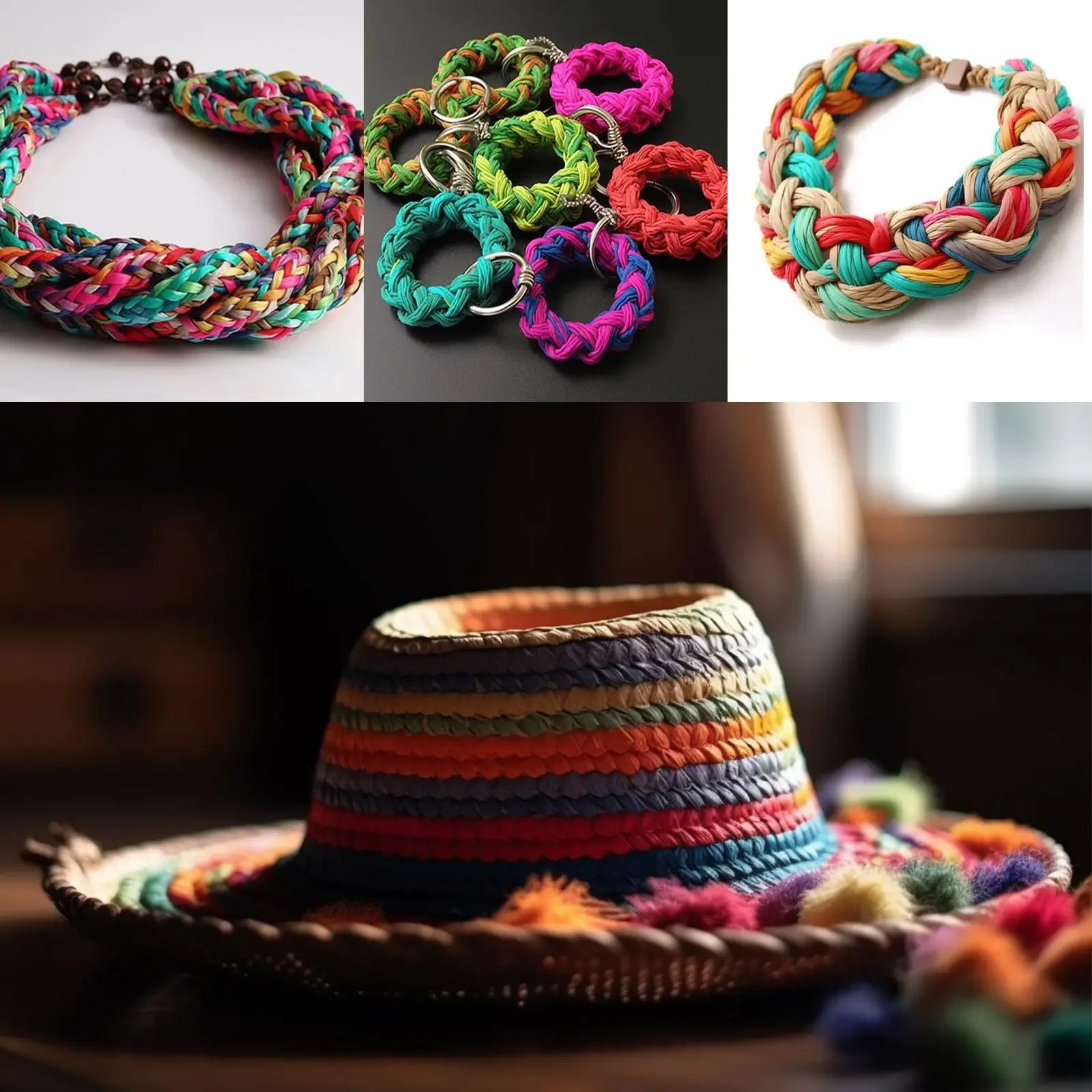 100M Natural Raffia Straw Yarn for Knitting Crocheting Paper Threads Friendly Paper Yarn DIY Handmade Summer Sunhat Beach Bag