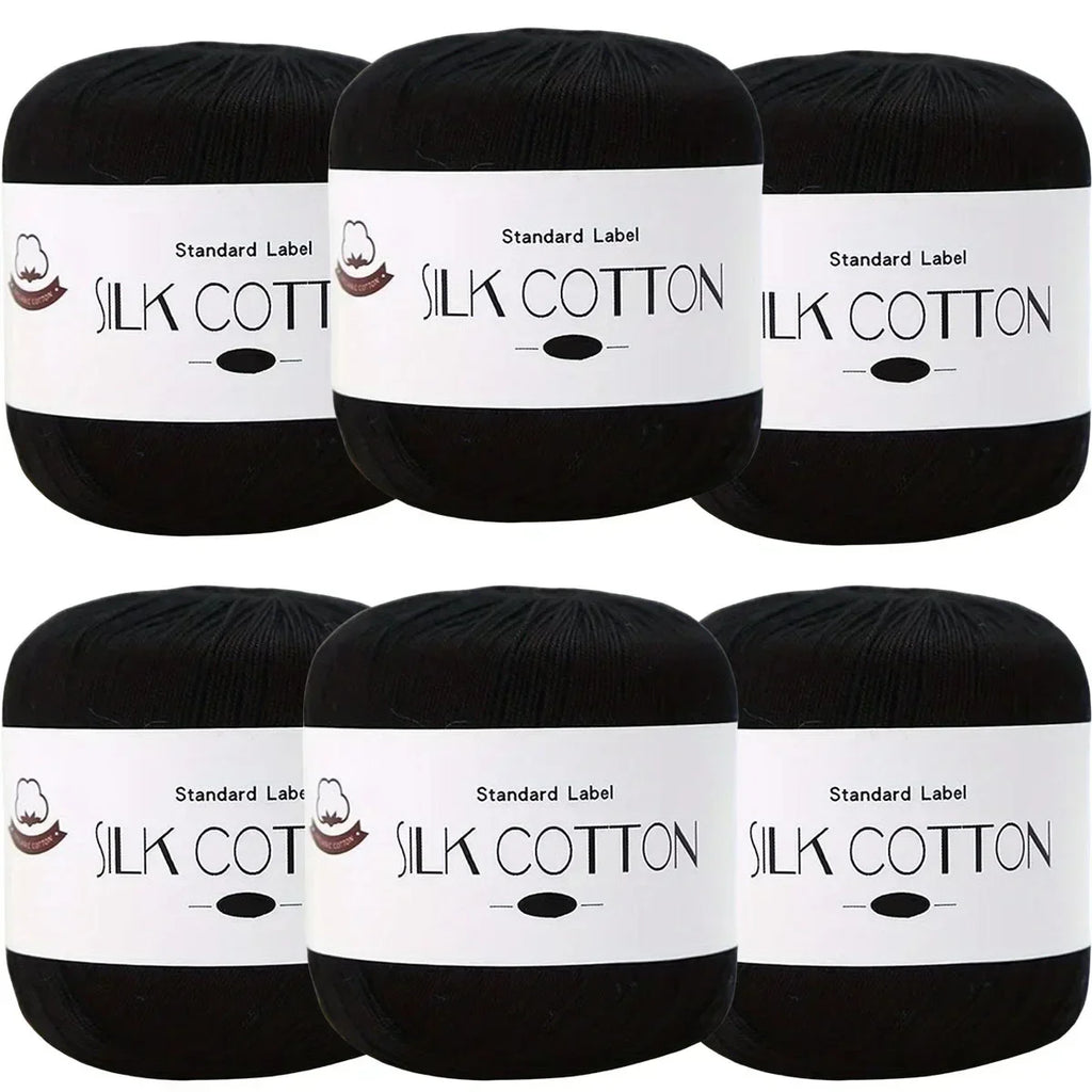 Silk Cotton Yarn - Fine Lace Thread for Crochet, Knitting Sweater,Shawls, Scarves, and DIY Crafts, Soft Durable Yarn 1.76oz/pc