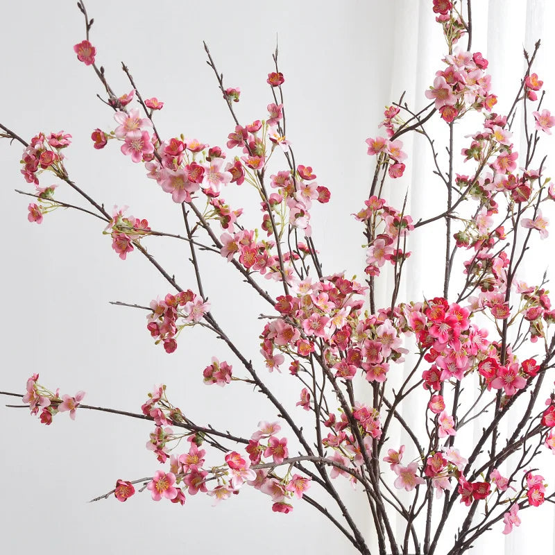 130CM Artificial Cherry Blossom Long Branch Landscape Floral Photography Props Window Display Branch Pole Arrangement