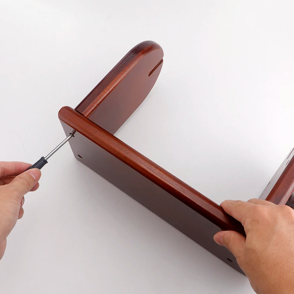 1pcs Burgundy Red Wooden Desktop Yarn Holder with Storage Rack- DIY Knitting & Crochet Wool Yarn Rotating Winder Organizer Stand