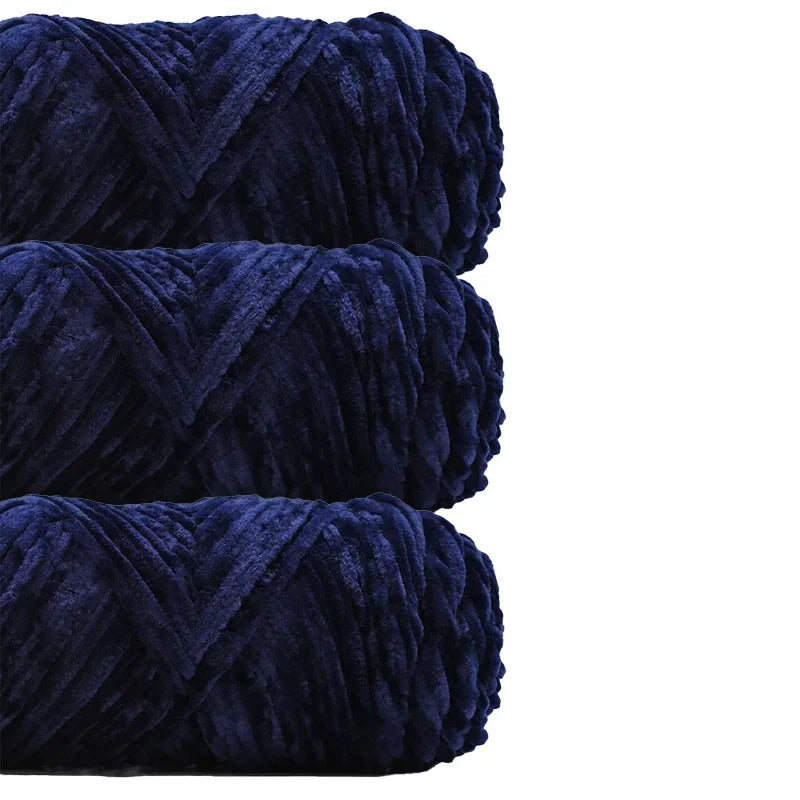 3 Pack Edelweiss DIY Material Pleuche Chenille Yarn Gold Luster Velvet Knitting Woven for Pendant / Sweater 300g 540m