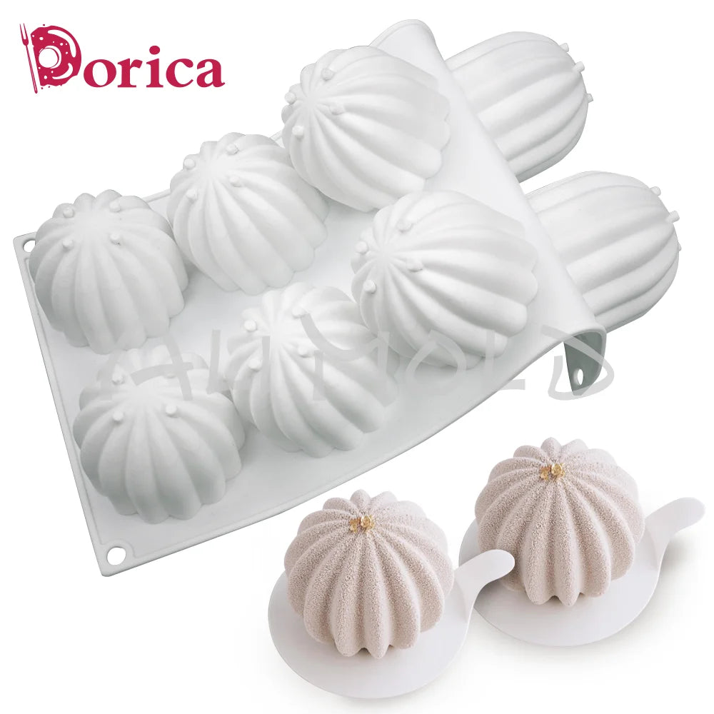 Dorica 8 Holes Succulent Cactus Chocolate Silicone Mousse Cake Mold Fondant Soap Mould Cake Decorating Tools Kitchen Bakeware