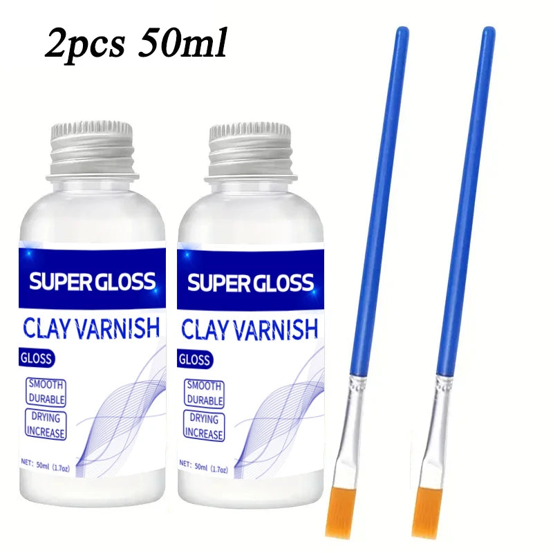 Clay Gloss Varnish Sealant Waterproof Prevent Clay Cracking DIY Crafts Protective Coating For Pottery Wood Acrylic Paintings
