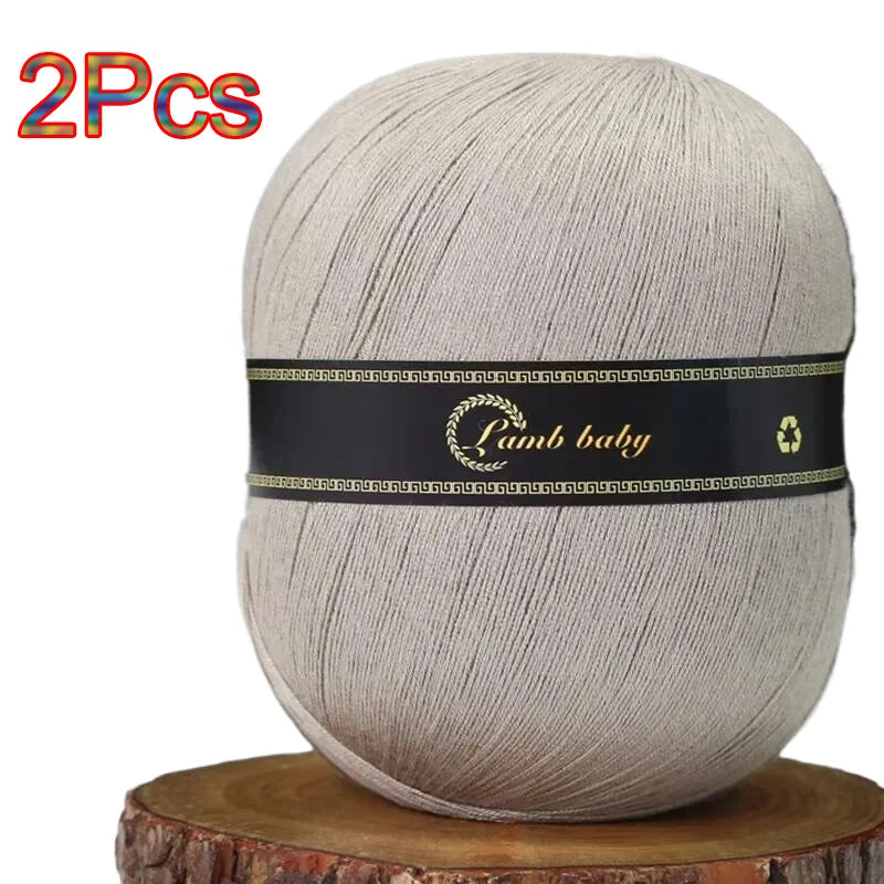 2Pcs Silk Cotton Yarn hand knitting Thin Lace yarn for Crocheting knit Sweater Shawls Scarves hat line Crochet amigurmi thread