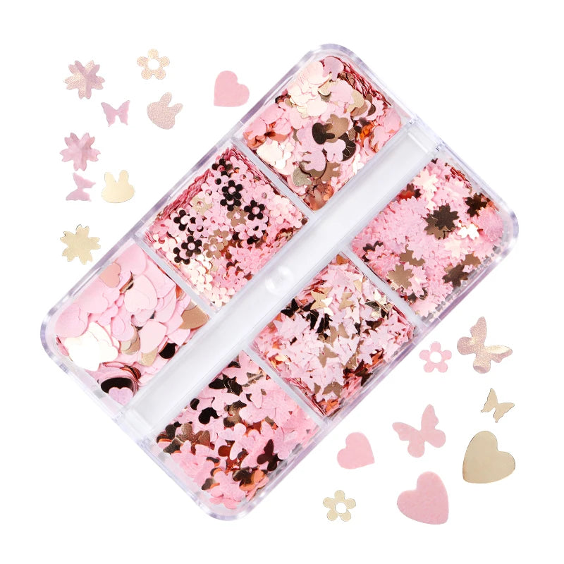 Plum Flower Glitter Epoxy Resin Filling Hollow Out Flowers Resin Sequins For Card Making Macaroon Flakes Scrapbooking DIY Crafts