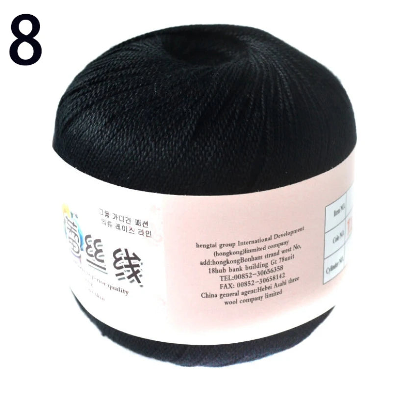 50g /roll 0.8mm Lace Thread Crochet Cotton Yarn Handmade DIY Line Fine Wool for Knitted Woven Sewing Accessories