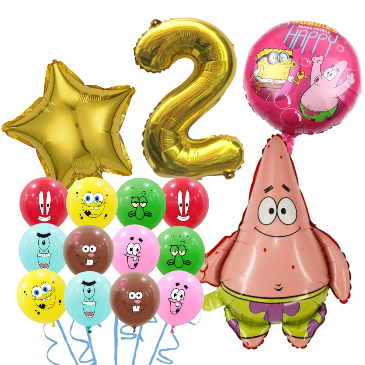 Cartoon SpongeBob Theme Birthday Party Decoration Balloons Digital Balloons Baby Shower Birthday Gifts Party latex Party Balloon