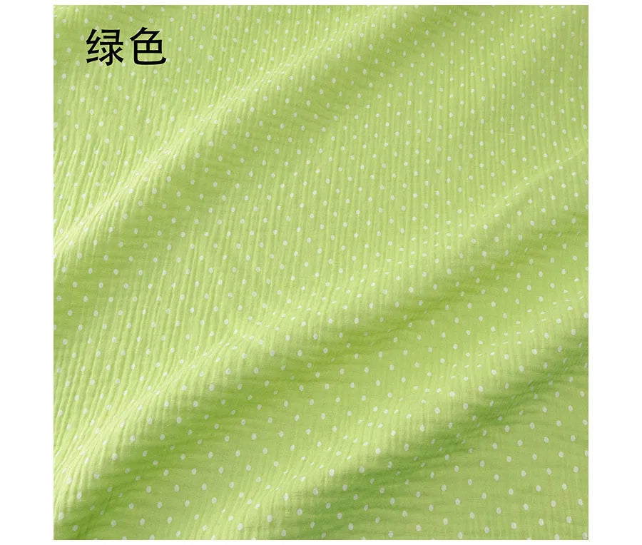 Soft dot Print Cotton Sewing Fabric Crepe Double Layer Gauze Cloth Cotton Skirt Pajama Cotton Fabric 100*135cm