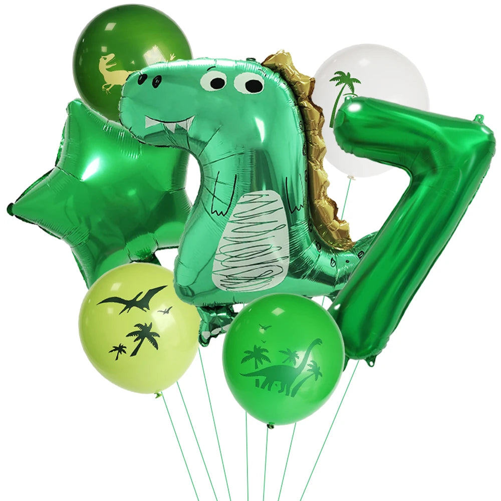 Dinosaur Party Number Balloons First Birthday Party Decoration Animal Jungle Safari Birthday Party Decora Boy Kids Baby Shower