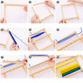 Traditional Wooden Hand Knitting Weaving Loom Toy Set for Kids with Accessories DIY Craft Box Home Educational Art Tool