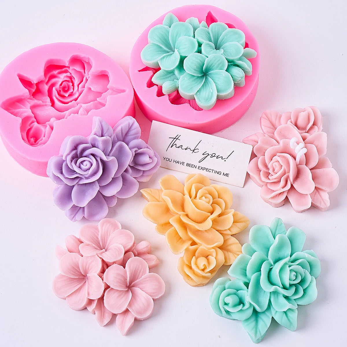 Frangipani Gardenia Flower Silicone Candle Mold DIY Handmade Soap Soy Wax Scented Candle Plaster Ornaments Molds Home Decor