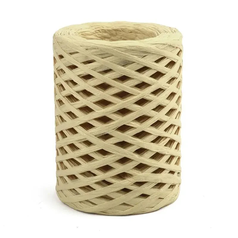 100M Natural Raffia Straw Yarn for Knitting Crocheting Paper Threads Friendly Paper Yarn DIY Handmade Summer Sunhat Beach Bag