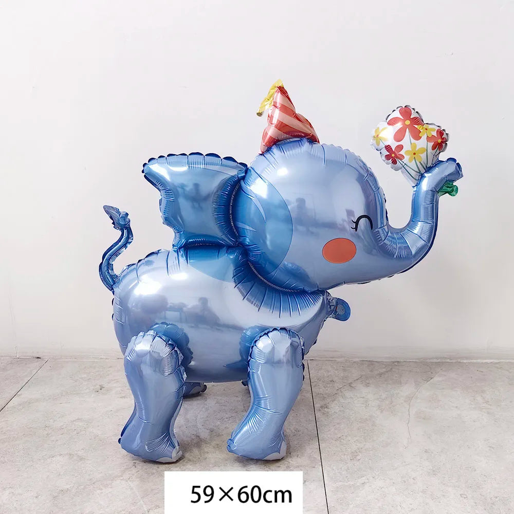 Walking Inflatable Lion Giraffe Balloons Panda Elephant Tiger Safari Animal Balloon Kids Jungle Animal Baby Shower Decorations
