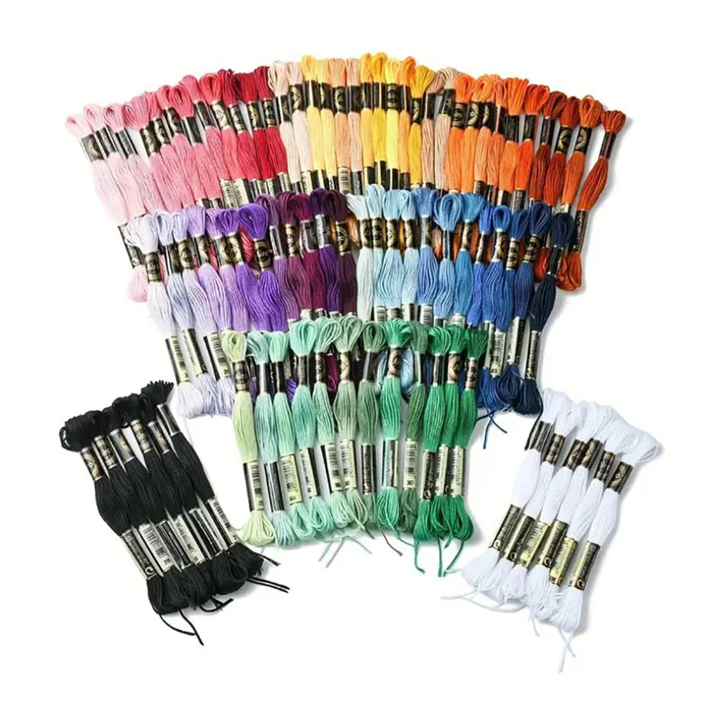 12PCS Cross Stitch Thread 8 Meters Embroidery Threads Floss Home Sewing Craft Thread DMC Rainbow Gradient Color