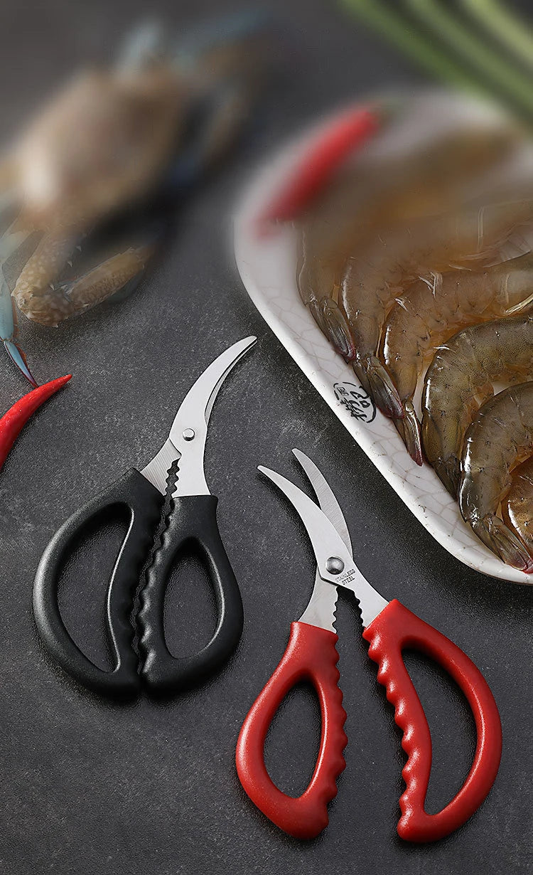 Scissors Kitchen Seafood Scissors Multifunctional Stainless Steel Shears Seafood Fish Crab Shrimp Lobster Scissors Peeling Tool