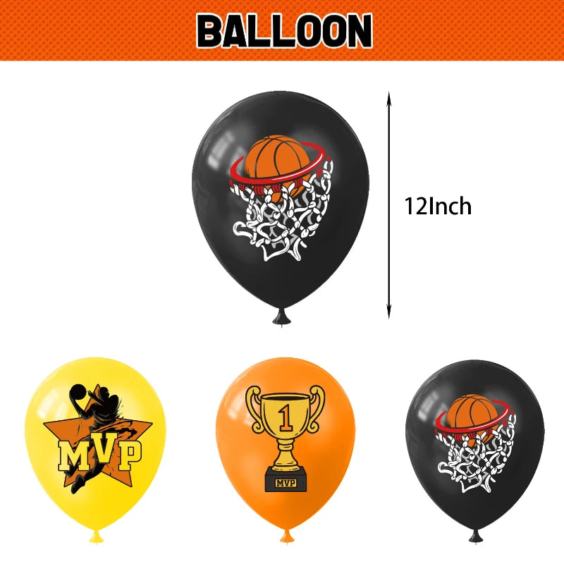 12pc Mixed Basketball Balloon 12inch Latex Balloon Party Decoration