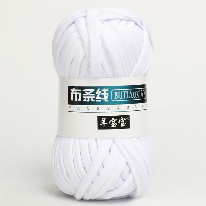 100g T Shirt Knitting Yarn For Crochet Bag Hat Slippers Coaster Blanket Thread Soft Polyester Woven Yarn Thick Soft Cloth Yarn