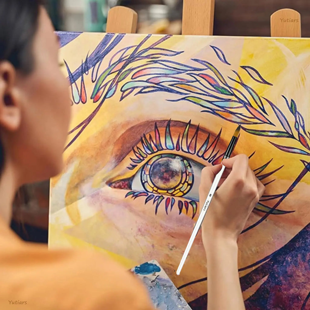 Acrylic Paint Brushes Set, 12pcs Professional Artist Paintbrushes for Acrylic Watercolor Oil Painting, Face Body Nail Art, Craft