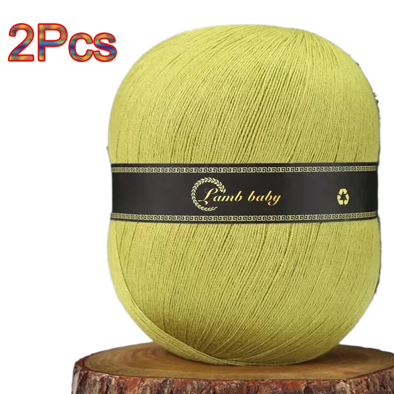 2Pcs Silk Cotton Yarn hand knitting Thin Lace yarn for Crocheting knit Sweater Shawls Scarves hat line Crochet amigurmi thread