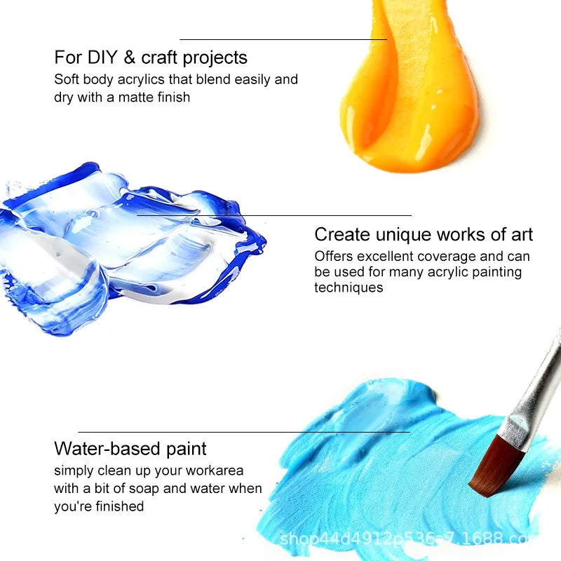 Acrylic Pigment Set 24/36 Colors 60ml Student Professional Art Painting Pigment Waterproof Pigment Hand-painted Wall Painting