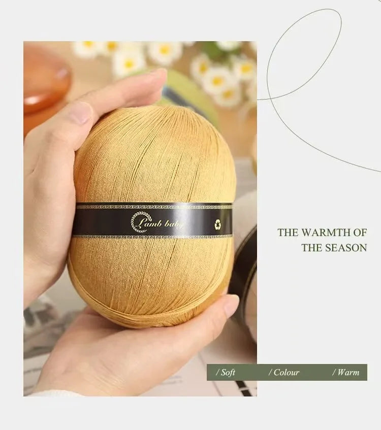 1 Piece of 150g Fine Silk Cotton Yarn for Summer, Soft Solid Color Silk Cotton Yarn, Suitable for Crochet, Knitting, Handicrafts, T-Shirts, Shawls, Scarves, and Accessories