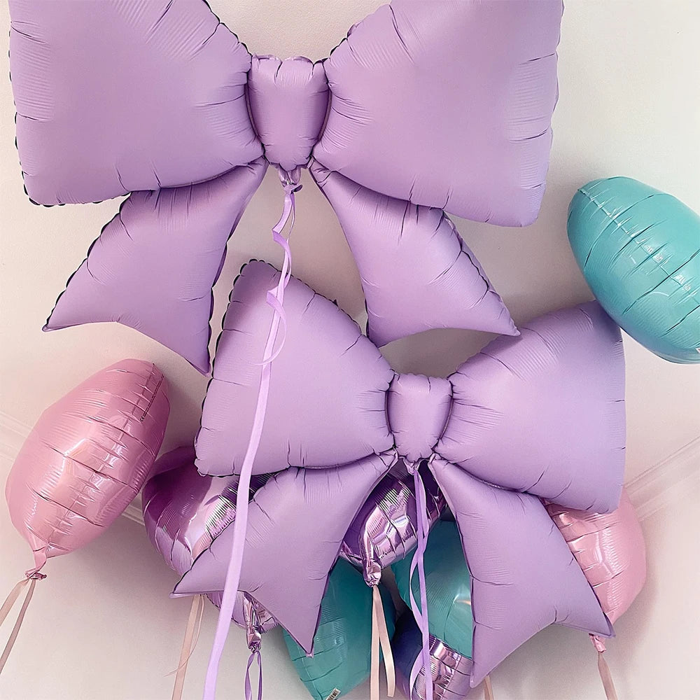 1 pack of bow-shaped aluminum foil balloons, suitable for birthday party, anniversary party, anniversary party decoration