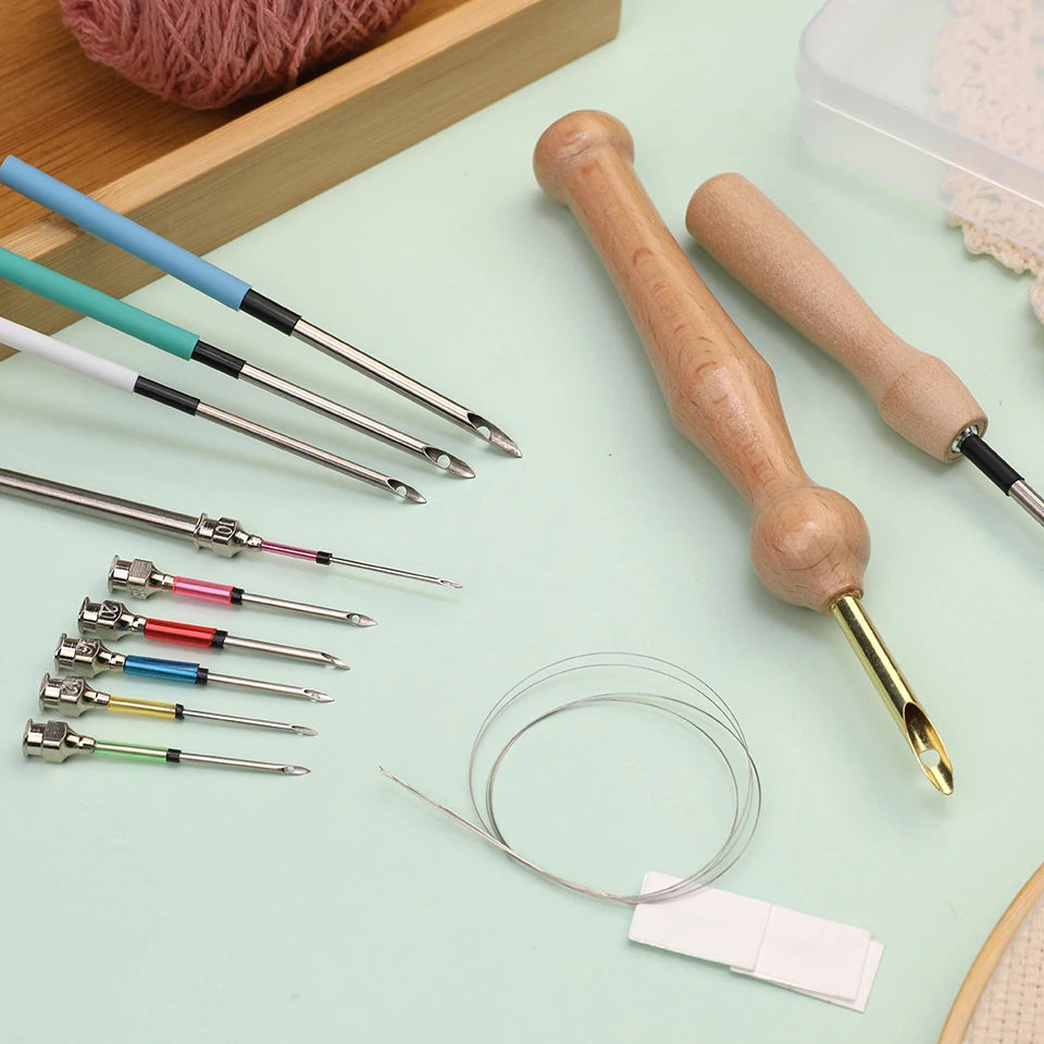 Cross Stich Punch Needles Embroidery Kits Yarn Embroidery Pen Crochet Knitting DIY Craft Stitching Sewing Tools Accessories