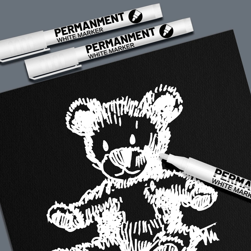 White Paint Pen for Rock Painting,Stone,Ceramic,Glass,Wood,Tire,Fabric,Metal,Canvas. Set of 3/6 Acrylic Paint White Marker