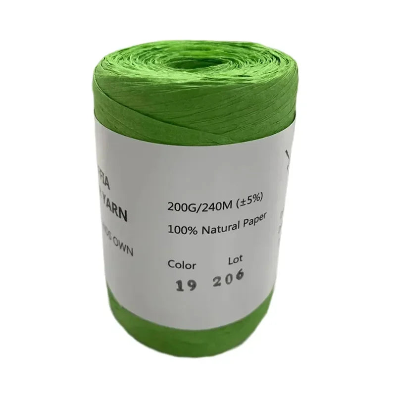 240M Home Decoration Knitting Yarn 100% Natural RAFFIA Paper Yarn Braided Cord Supplies Fiber Paper Rope DIY Summer Bag DIY