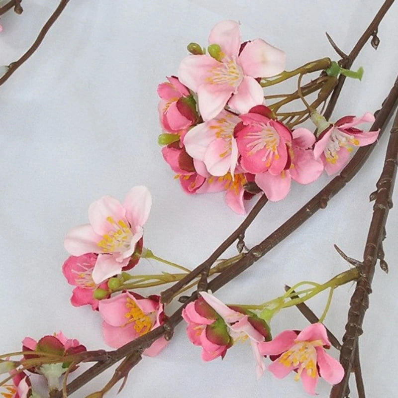 130CM Artificial Cherry Blossom Long Branch Landscape Floral Photography Props Window Display Branch Pole Arrangement