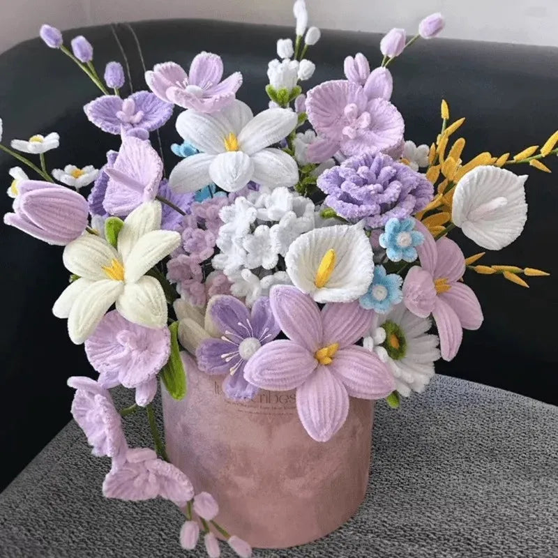 100Pcs Colorful Chenille Stems Pipe Cleaners Plush Tinsel Stem Wired Twist Sticks DIY Hair Flowers Kids Toys Handmade Craft Gift