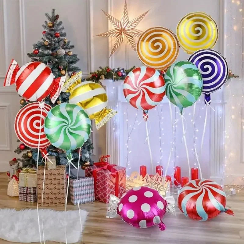 Sweet Candy Balloons Round Lollipop Balloon Children Birthday Party Decorations kids Baby Shower Wedding Supplies