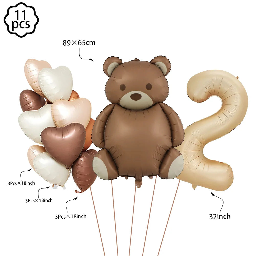 Brown Teddy Bear disposable tableware Teddy Bear party napkins plates cups kids Teddy Bear Birthday Party decoration Baby Shower