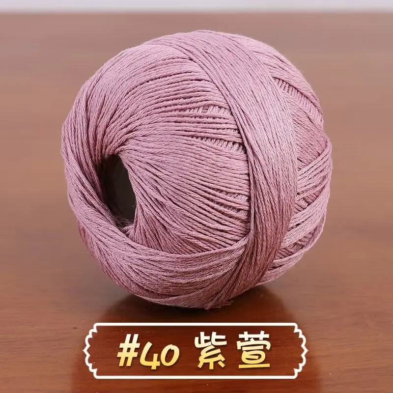 6-Strand Cotton Linen Lace Yarn Handmade Crochet Thread Medium Fine Hooking DIY Material Kit Children's Sweater Crochet Needl...