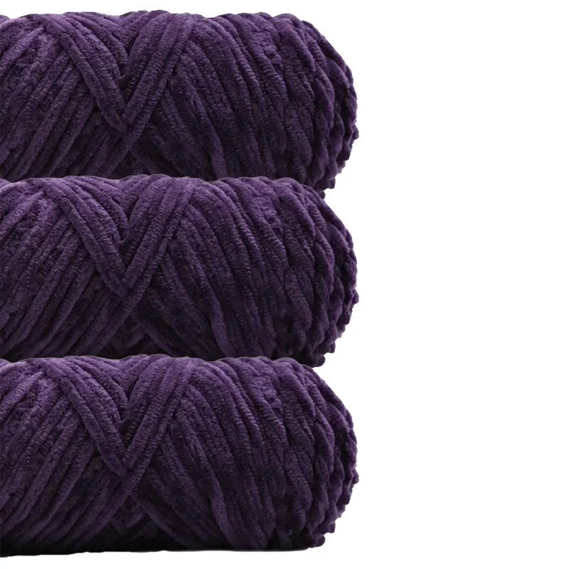 3 Pack Edelweiss DIY Material Pleuche Chenille Yarn Gold Luster Velvet Knitting Woven for Pendant / Sweater 300g 540m