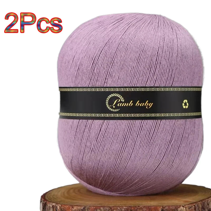 2Pcs Silk Cotton Yarn hand knitting Thin Lace yarn for Crocheting knit Sweater Shawls Scarves hat line Crochet amigurmi thread