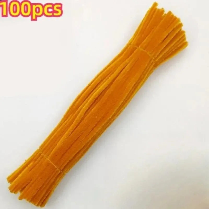 100Pcs Chenille Stems Toys DIY Strips Twist Bar Creative Leisure Hobby Diy Plush Stem Twisted Stick Handmade Material