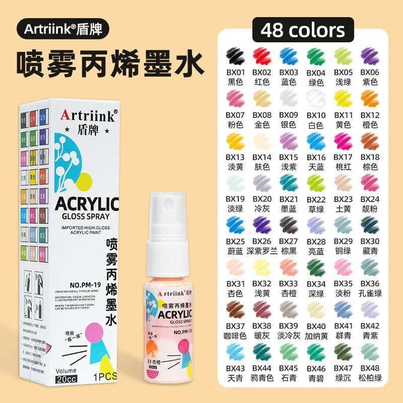 12/18/24/36/48-color Acrylic Spray Paint Waterproof UV-resistant DIY Clothing Recoloring Wall Painting Graffiti Self-spraying