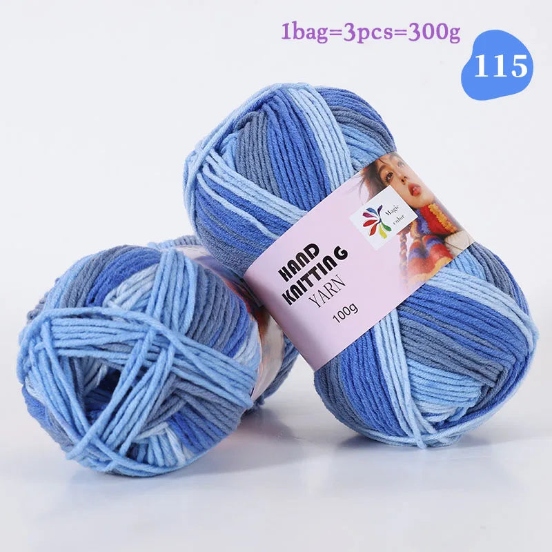 7-Strand Yarn, Multi-Colored Gradient Yarn