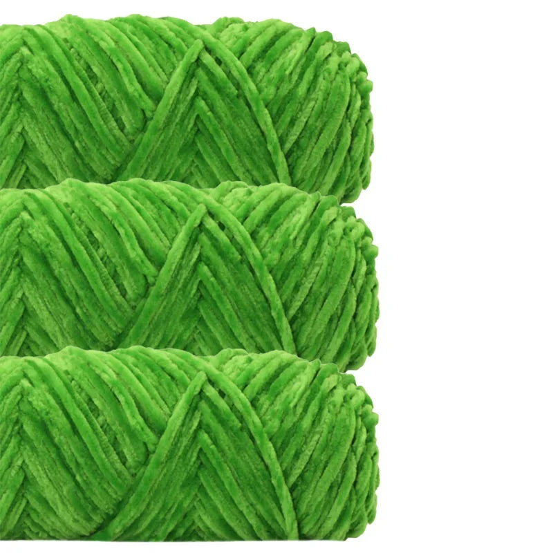 3 Pack Edelweiss DIY Material Pleuche Chenille Yarn Gold Luster Velvet Knitting Woven for Pendant / Sweater 300g 540m