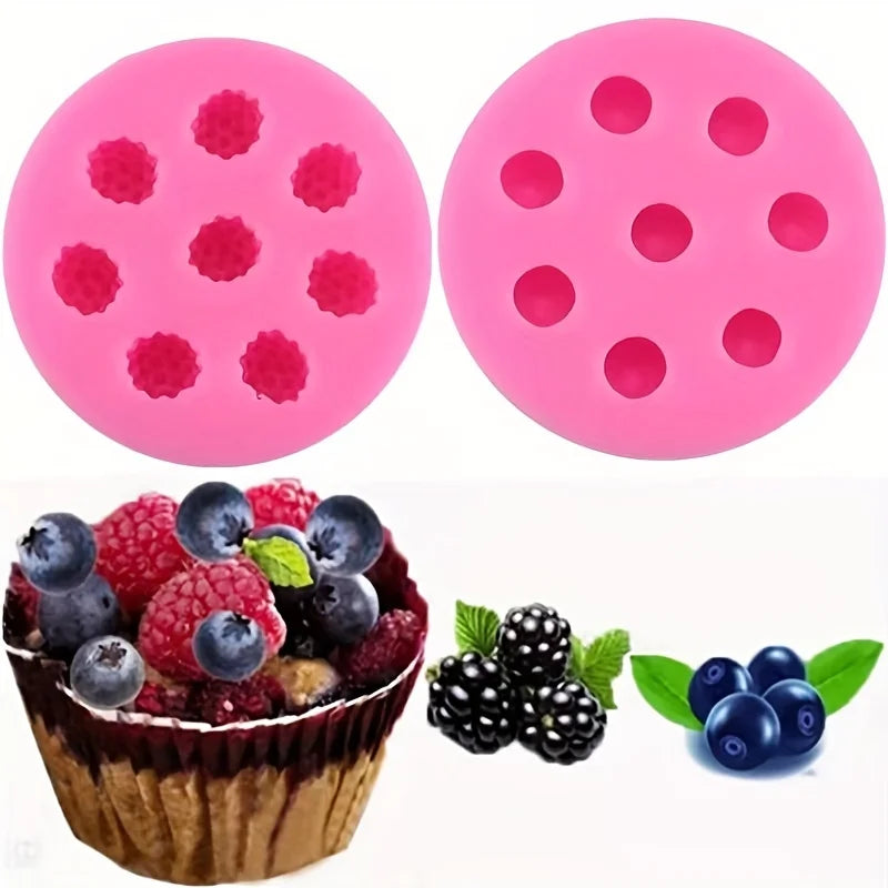 1 piece, blueberry, raspberry, mulberry fruit, sugar flipping silicone mold, clay handmade chocolate silicone mold