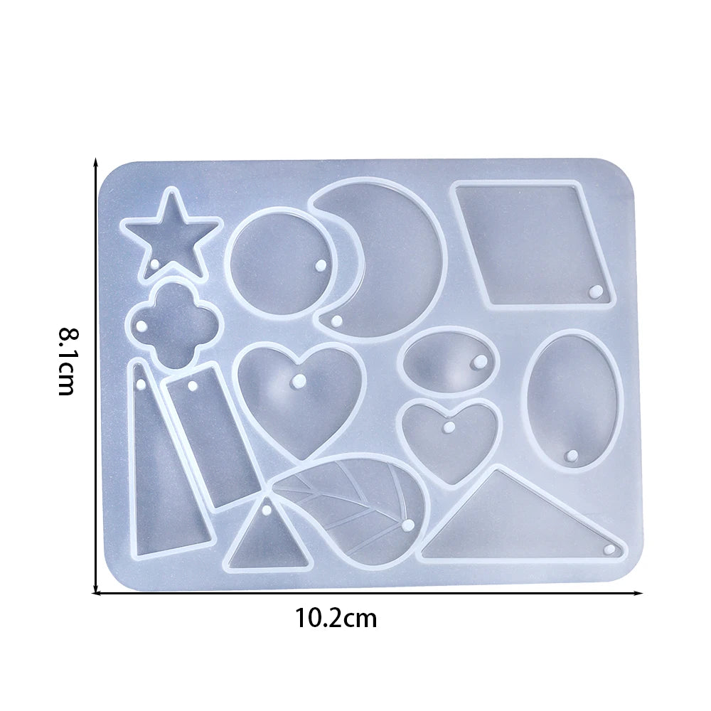 Earring Pendant Silicone Mold Epoxy Resin Jewelry Making Molds Heart Leaves Moon DIY Charms Pendant Mould Creative Jewelry Craft