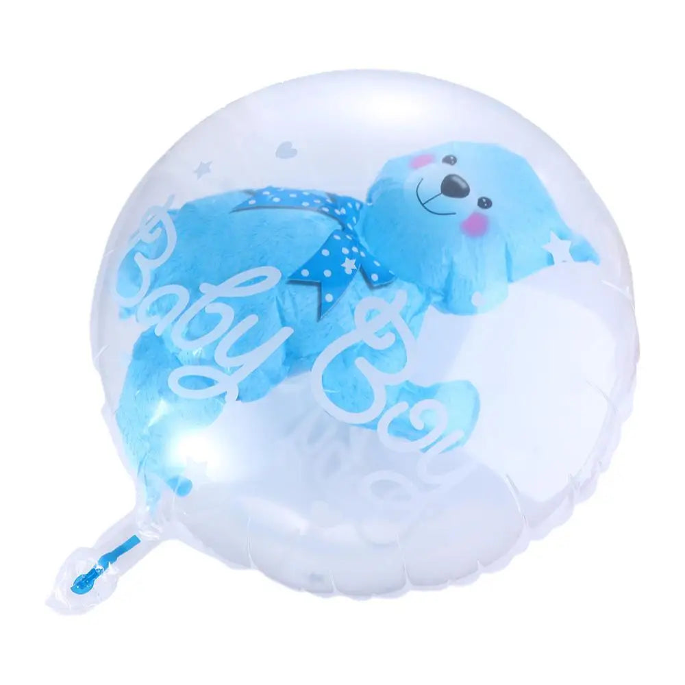 Decoration Gender Reveal Double Bubble 4D Baby Boy Girl Foil Bear Balloons Globos Party Supplies