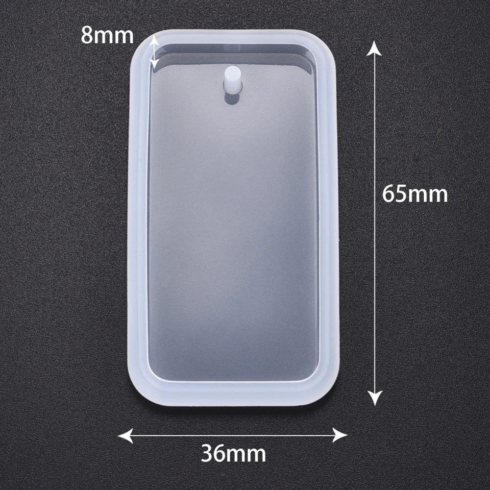 Resin Keychain Pendant Mold Square Irregular Shape Rectangular Hanging Silicone Mould Jewelry DIY Hand Crafts Gifts Decoration