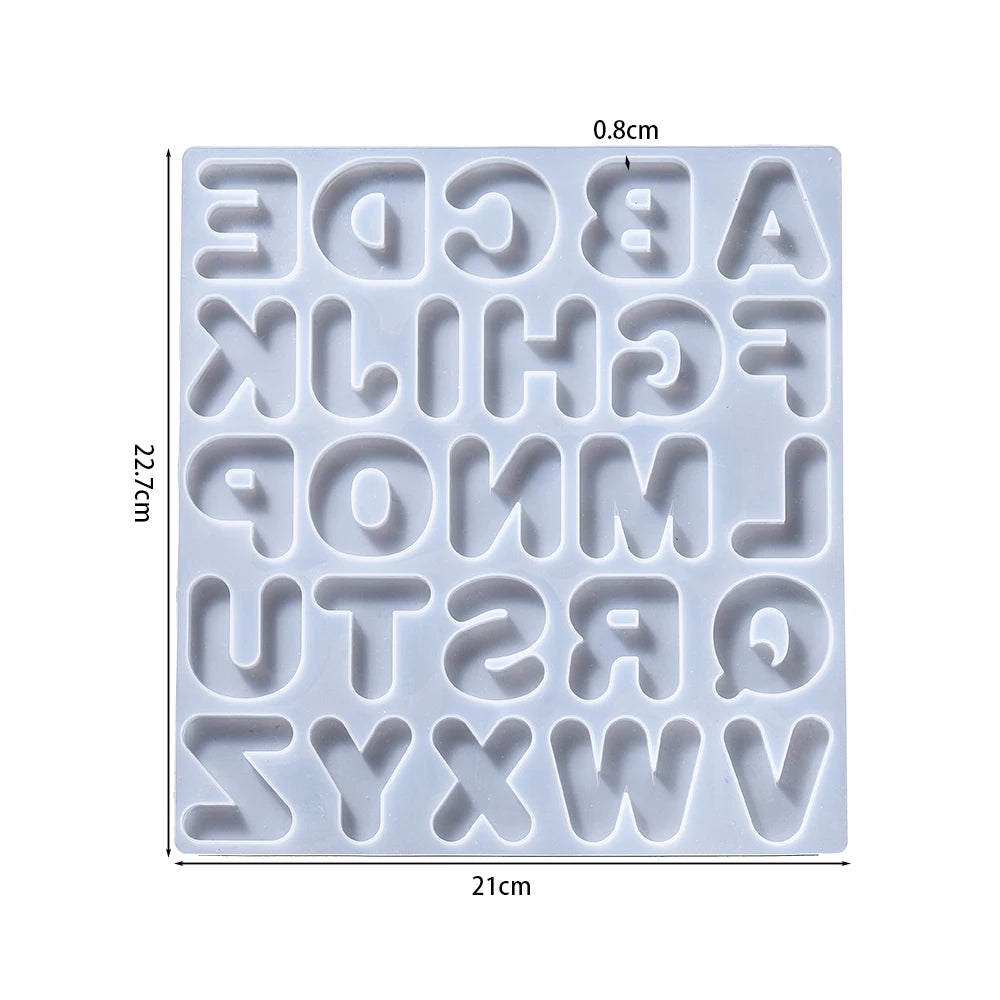 Alphabet Epoxy Resin Silicone Mold Letter Number Mould DIY Keychain Earring Pendant Epoxy Resin Jewelry Crafts Casting Mold