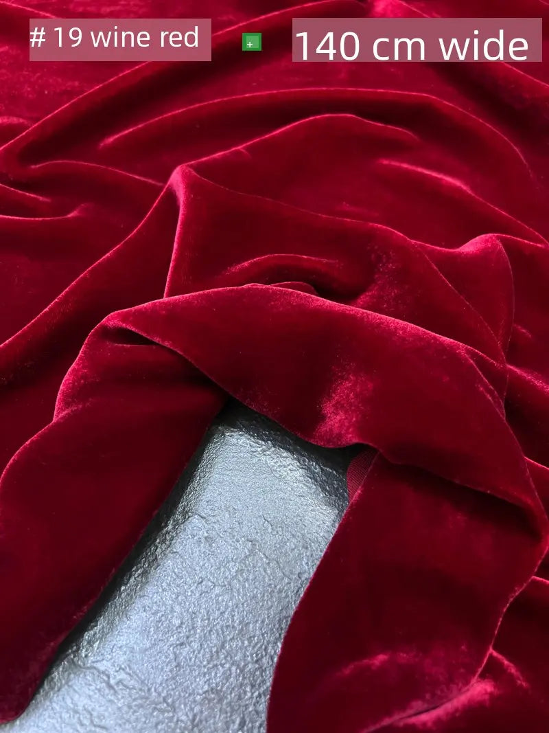 40 Colors Silk Velvet Fabric - Black Mulberry Silk Velvet for High-End Dress- Luxurious Gold Silk Velvet Material