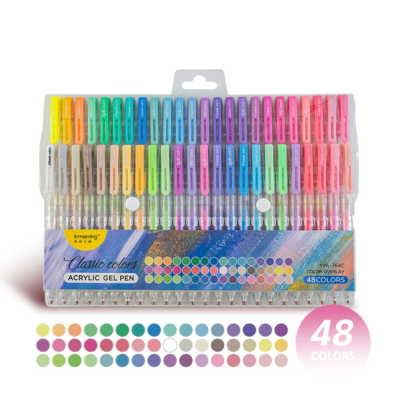 24/48-Color Acrylic Paint Pen Set, Professional All-Purpose Art Tools, Vibrant Pigment Artist Brushes, Creative Art Material Kit
