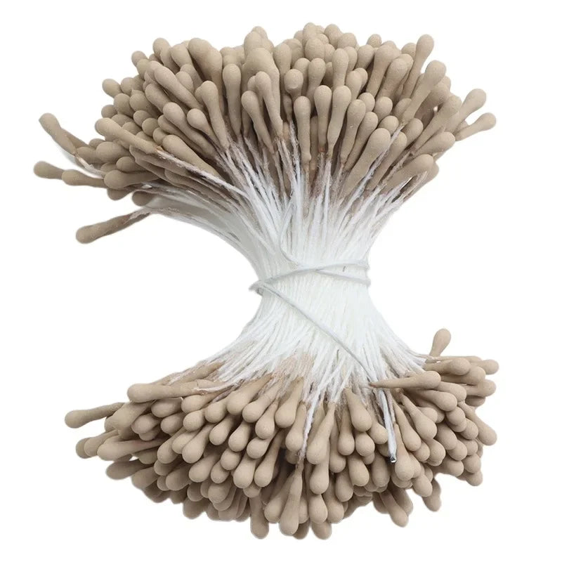 800Pcs 2mm Chenille Stems Stick Artificial Flower stamen Mini Pearl Floral pistil Wedding Party Home Decoration DIY Accessories