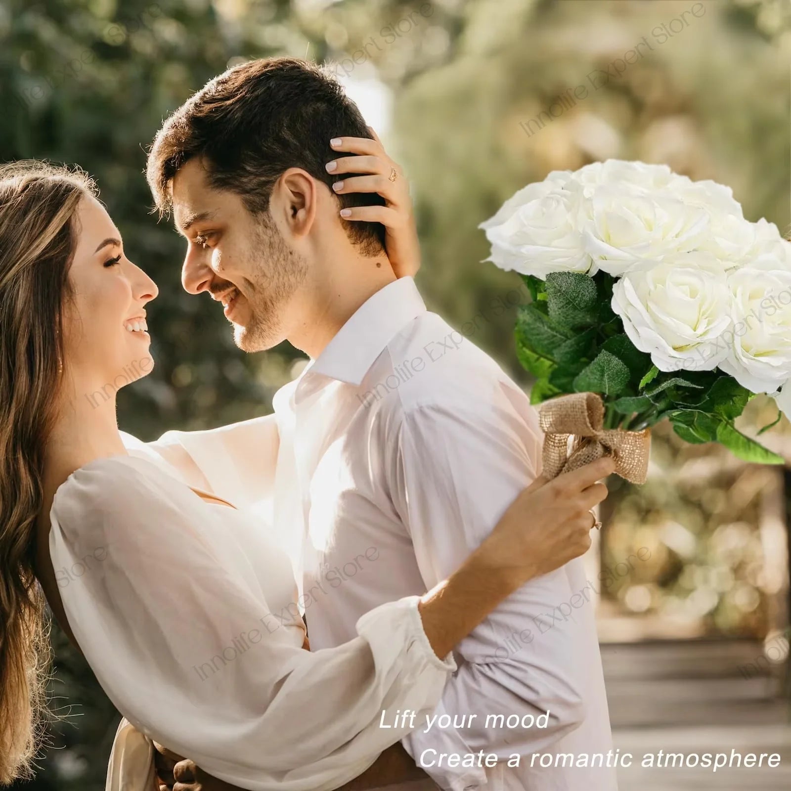 120-500PCS Artificial Rose Flower Velvet White Rose Faux Rose Stems Bulk Wedding Decorations for Party Wedding Birthday